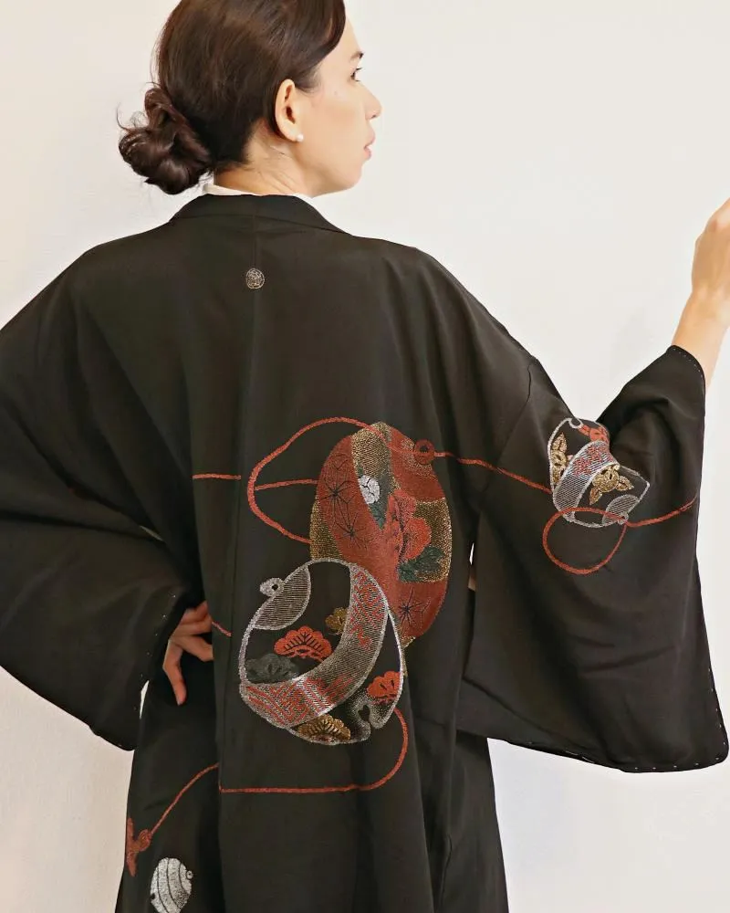 Mari Melody Black Haori Kimono Jacket