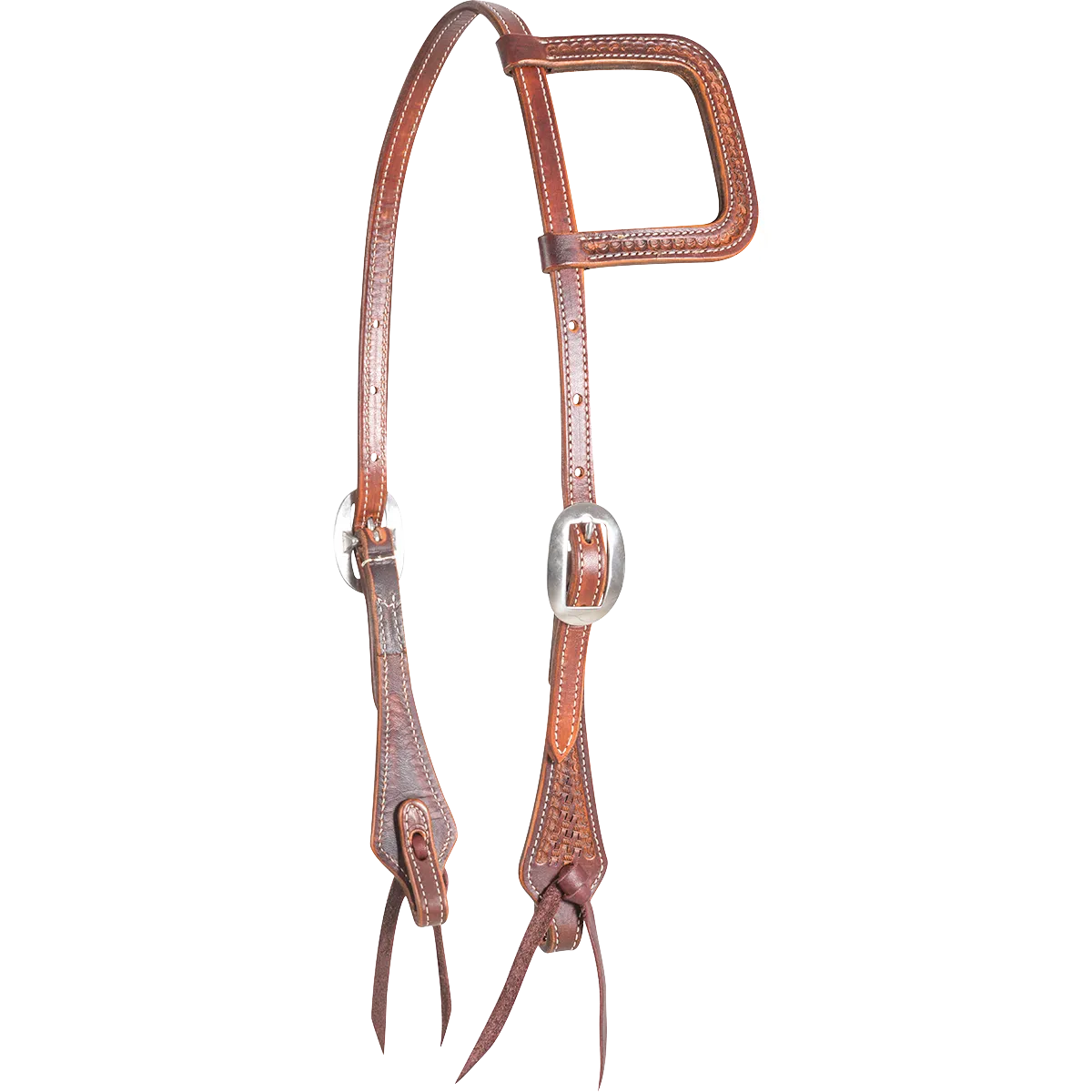 Martin Weathered Antique Slip Ear Headstall with Mini Basket Tooling