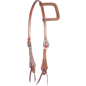 Martin Weathered Antique Slip Ear Headstall with Mini Basket Tooling