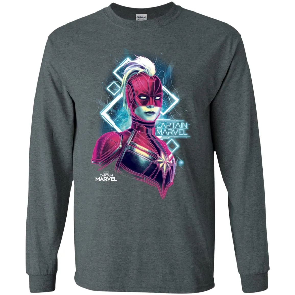 Marvel Captain Marvel Space Glow Neon Men Long Sleeve Shirt