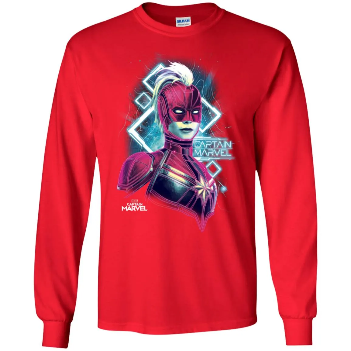 Marvel Captain Marvel Space Glow Neon Men Long Sleeve Shirt