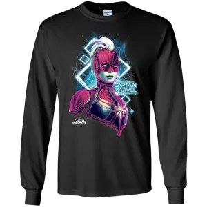 Marvel Captain Marvel Space Glow Neon Men Long Sleeve Shirt