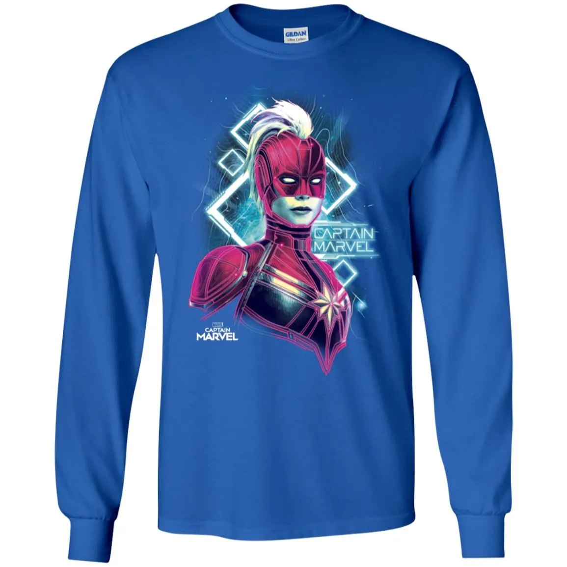 Marvel Captain Marvel Space Glow Neon Men Long Sleeve Shirt