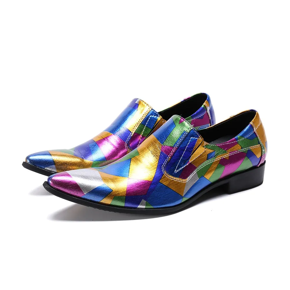 Men Printed Pointed Toe Casual Loafer