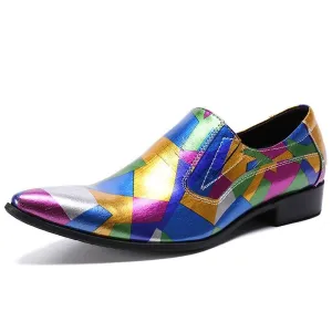 Men Printed Pointed Toe Casual Loafer