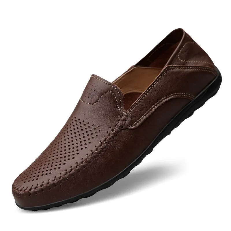 Men's Casual Genuine Leather Shoes | Plus Size Loafers