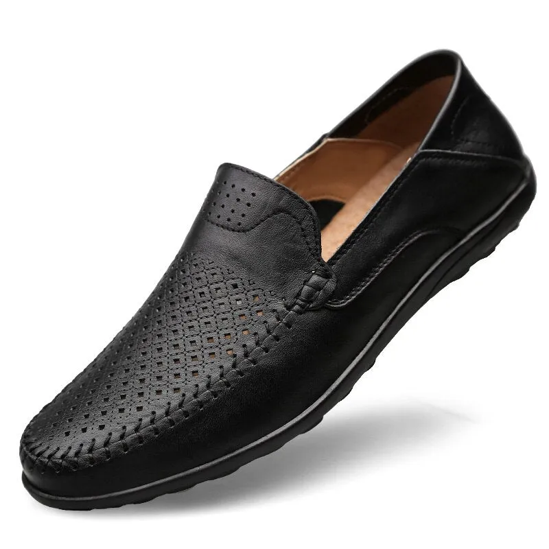 Men's Casual Genuine Leather Shoes | Plus Size Loafers