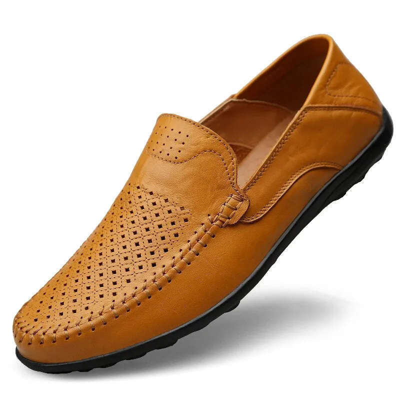 Men's Casual Genuine Leather Shoes | Plus Size Loafers