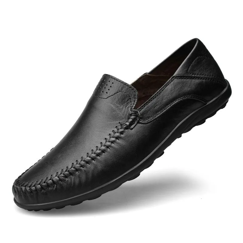 Men's Casual Genuine Leather Shoes | Plus Size Loafers