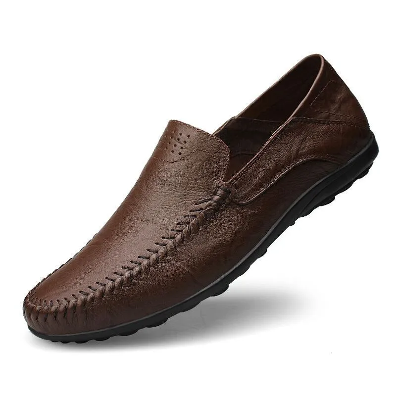 Men's Casual Genuine Leather Shoes | Plus Size Loafers