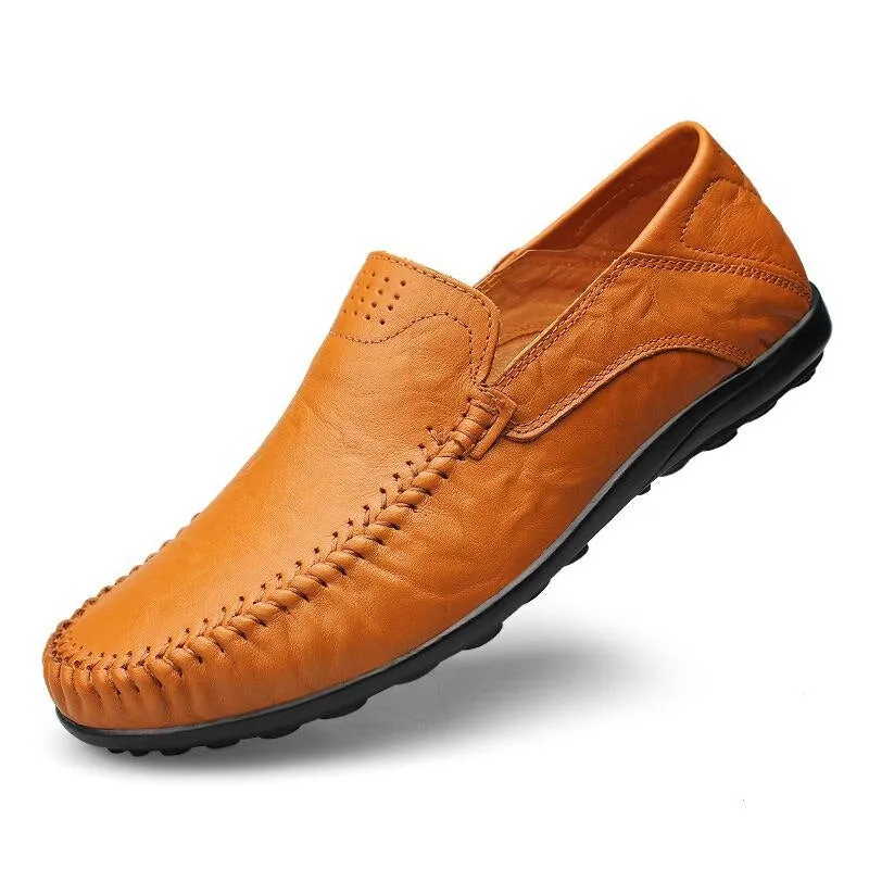 Men's Casual Genuine Leather Shoes | Plus Size Loafers