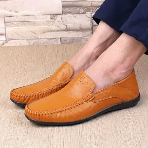 Men's Casual Genuine Leather Shoes | Plus Size Loafers