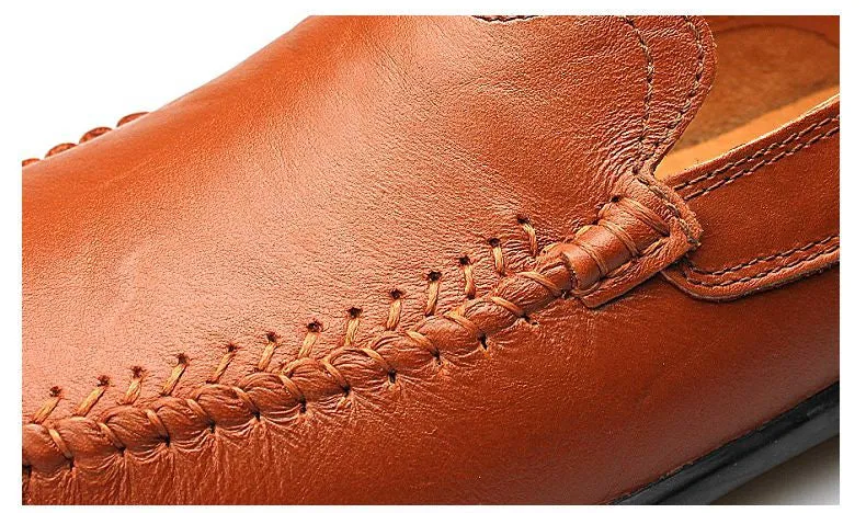 Men's Casual Genuine Leather Shoes | Plus Size Loafers