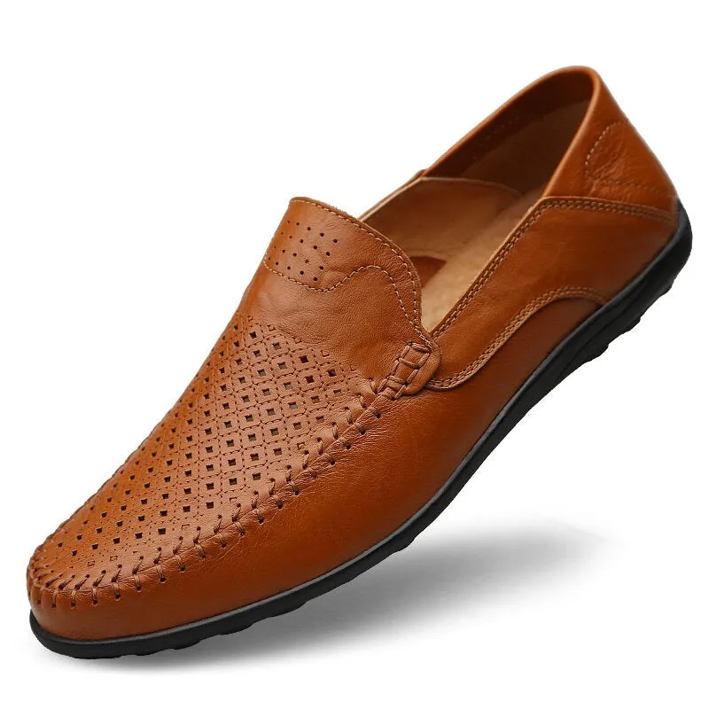 Men's Casual Genuine Leather Shoes | Plus Size Loafers