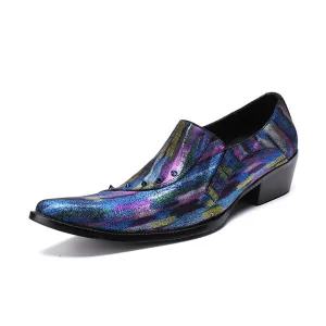 Mesn Colored Rivet Slip On Oxford Shoes