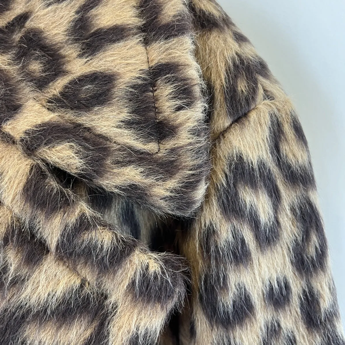 Michael Kors Leopard  Print Faux Fur Coat