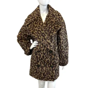 Michael Kors Leopard  Print Faux Fur Coat