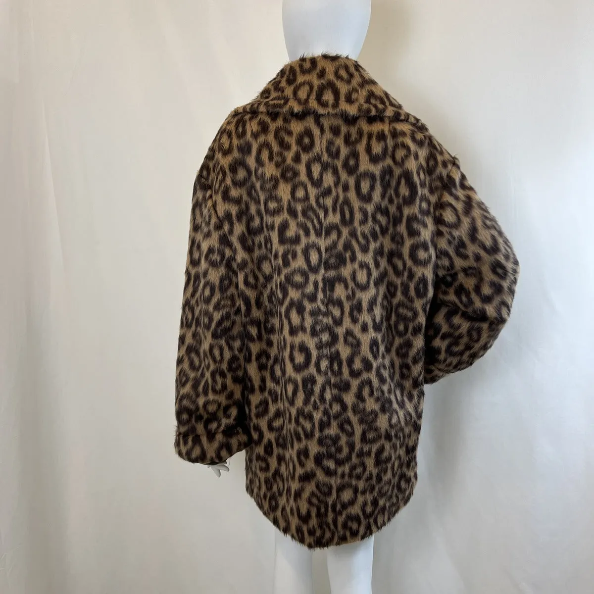 Michael Kors Leopard  Print Faux Fur Coat