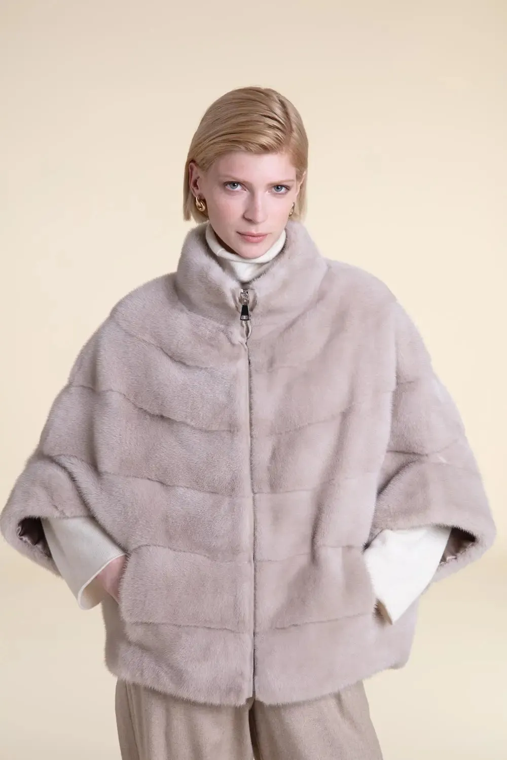 Mink fur cape