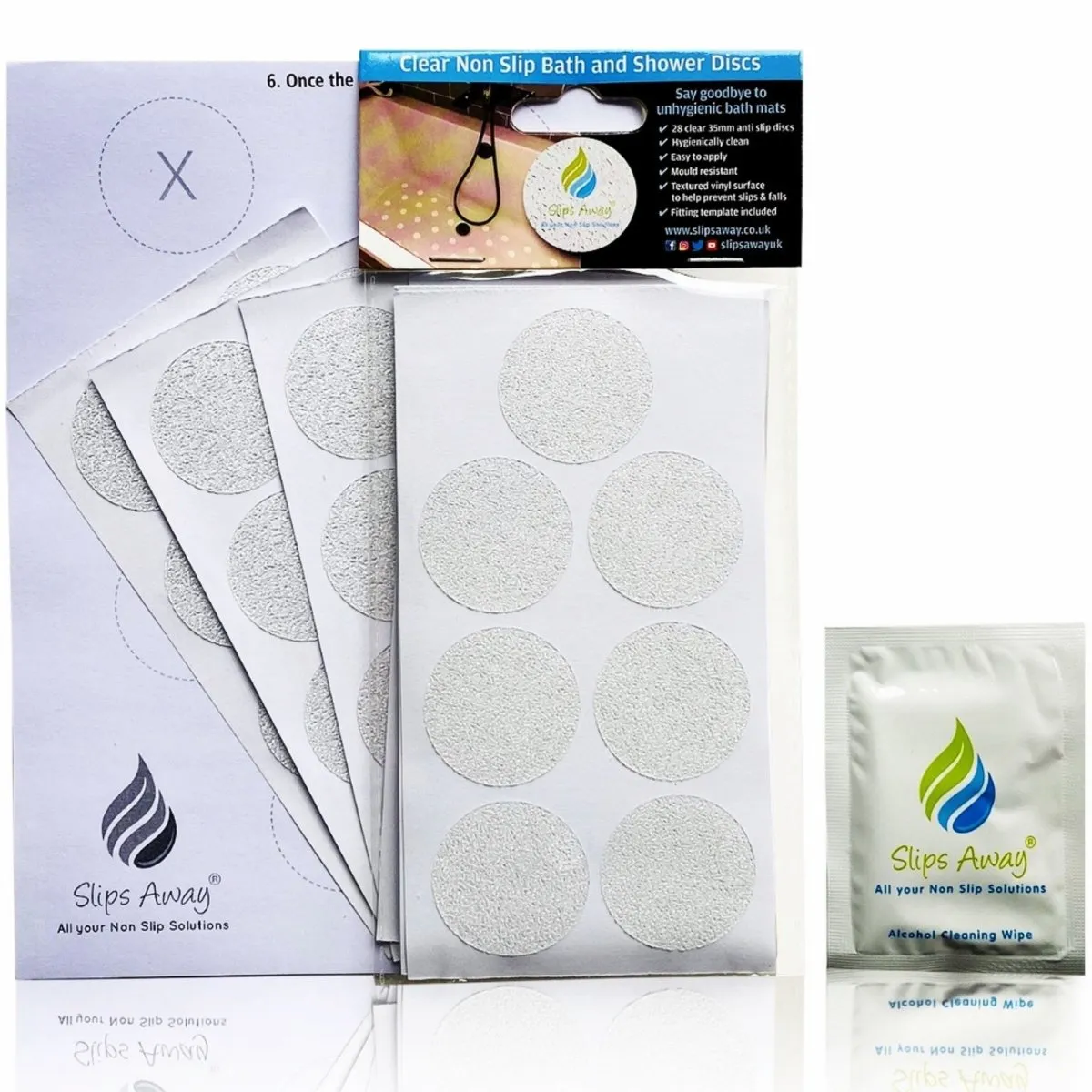 Non Slip Bath & Shower Stickers - 28x Clear Discs