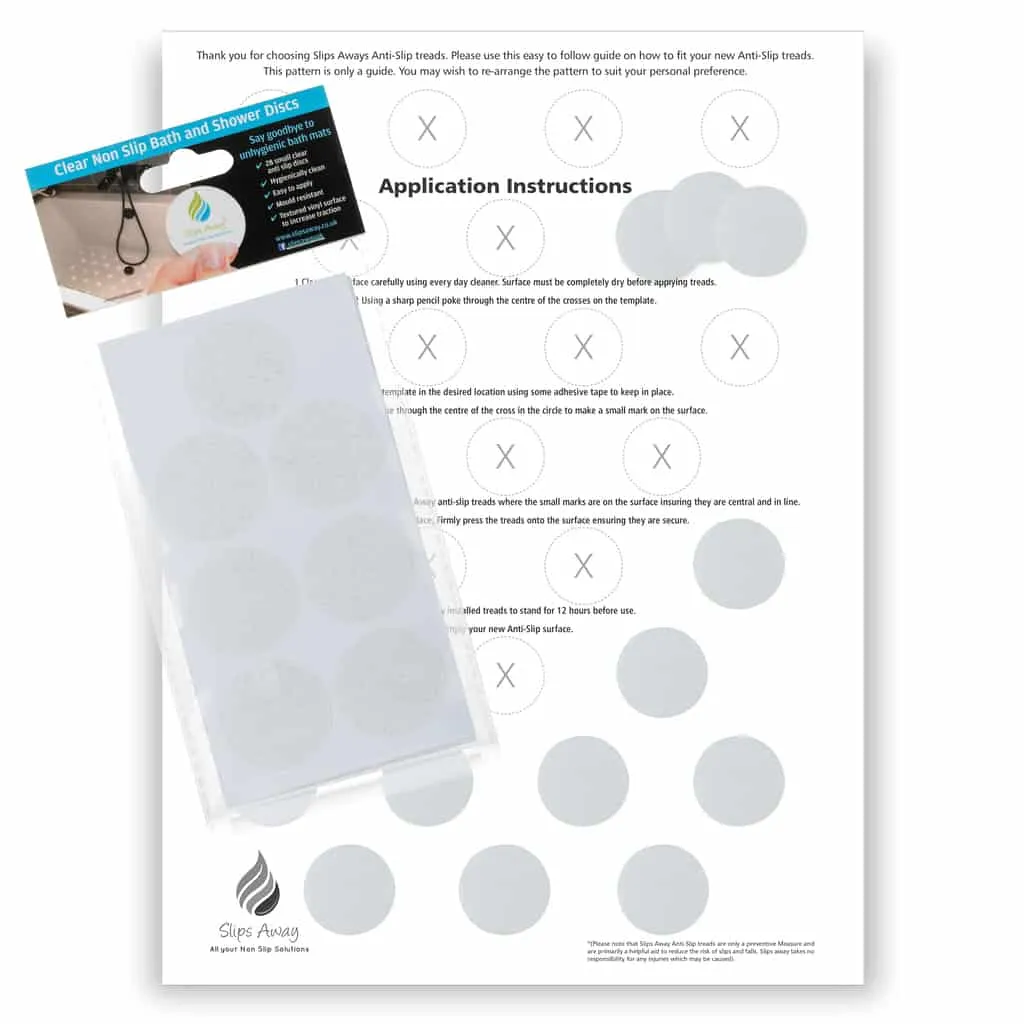 Non Slip Bath & Shower Stickers - 28x Clear Discs