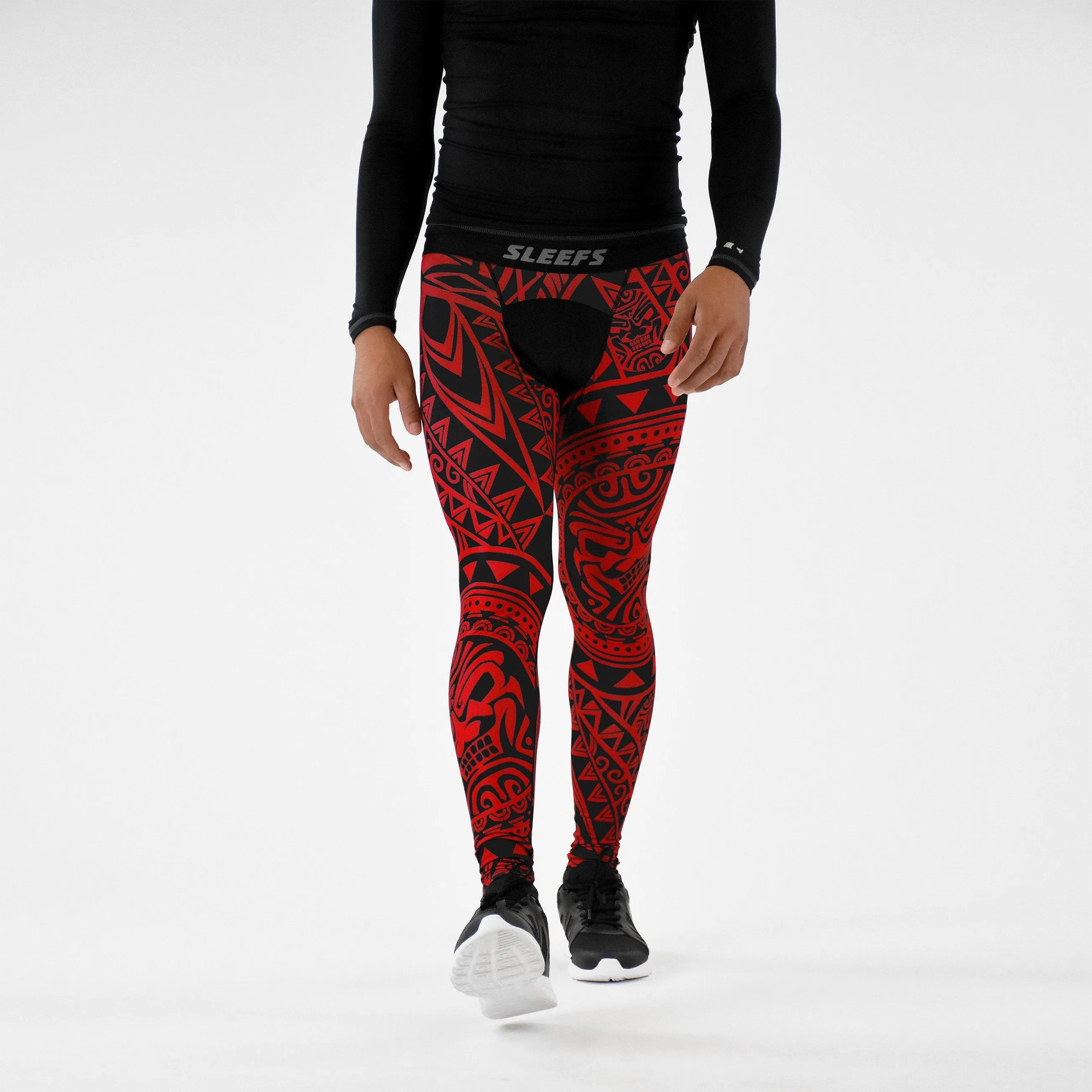 Oceanic Warrior Red compression tights / leggings