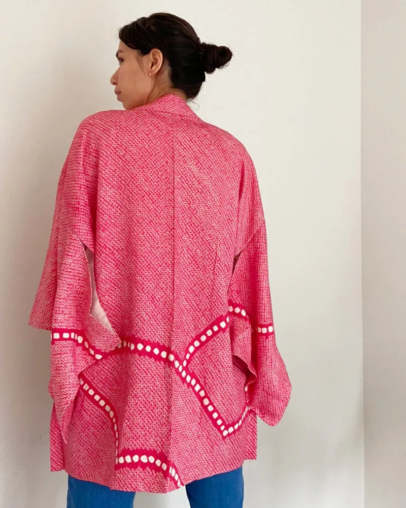 One Line Shibori Haori Kimono Jacket