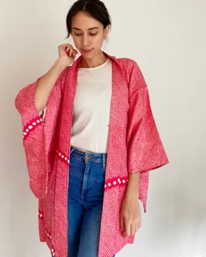 One Line Shibori Haori Kimono Jacket