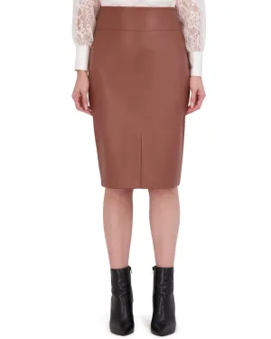 Ookie & Lala Butter Vegan Leather Pencil Skirt w/Front Vent