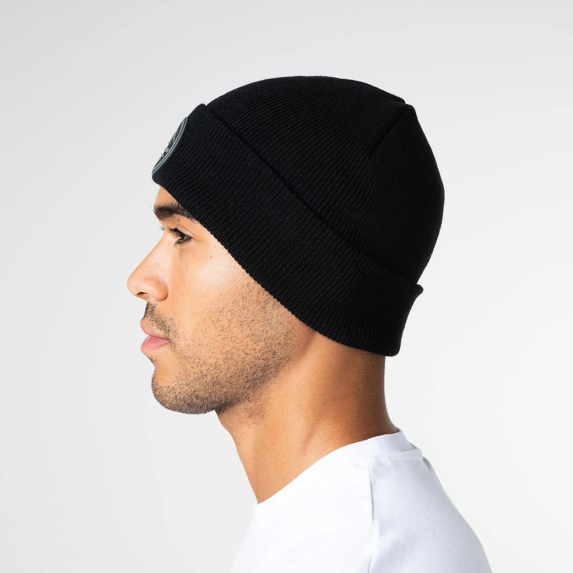 Outdoor Circle Badge Beanie | Black