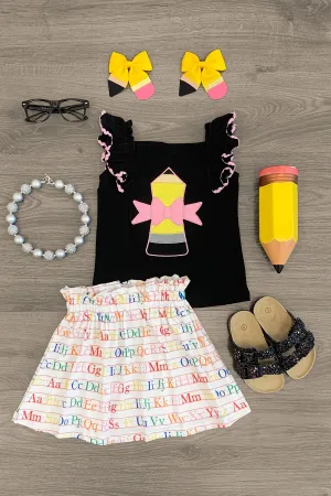 Pencil Alphabet Skirt Set