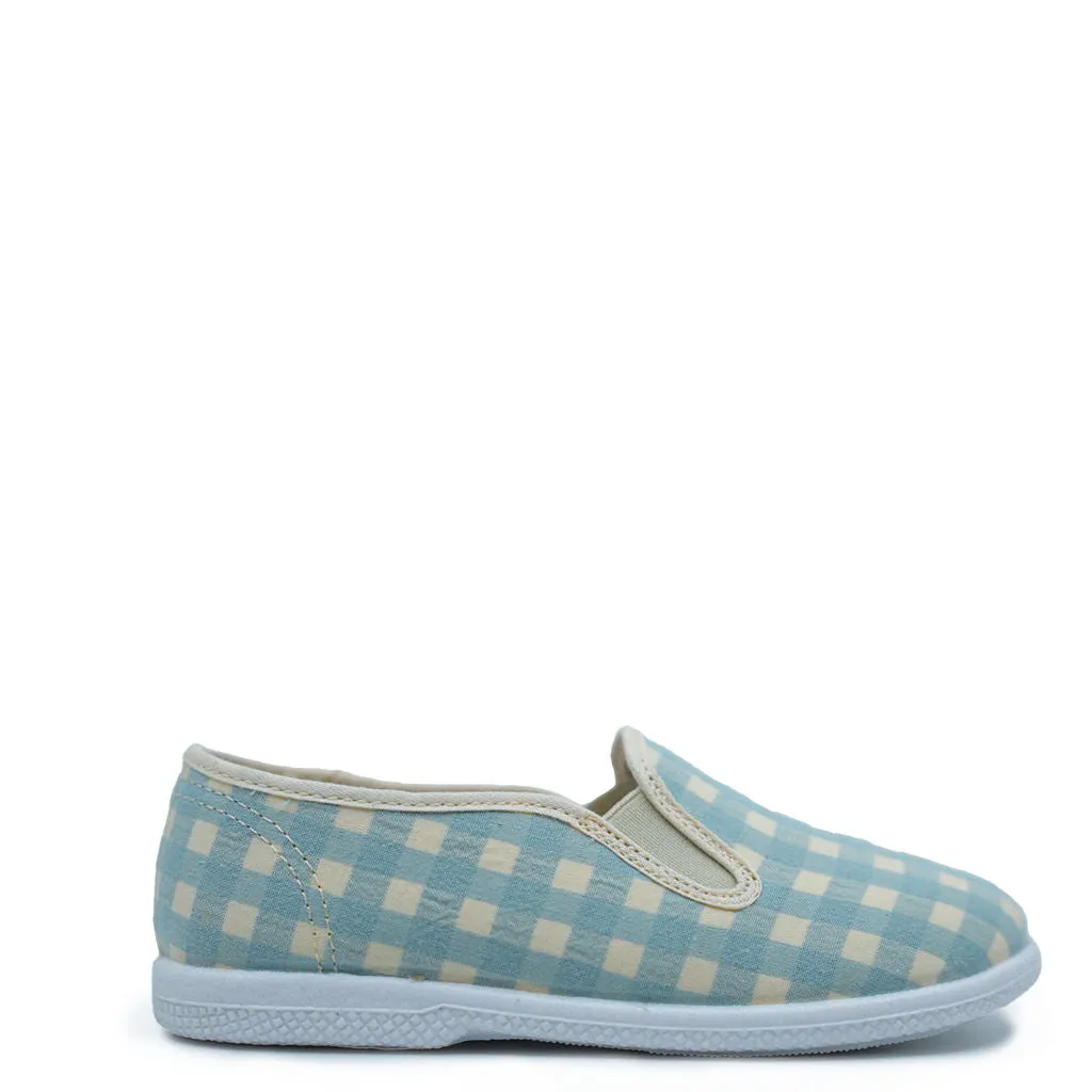 Pepe Light Blue Gingham Slip On