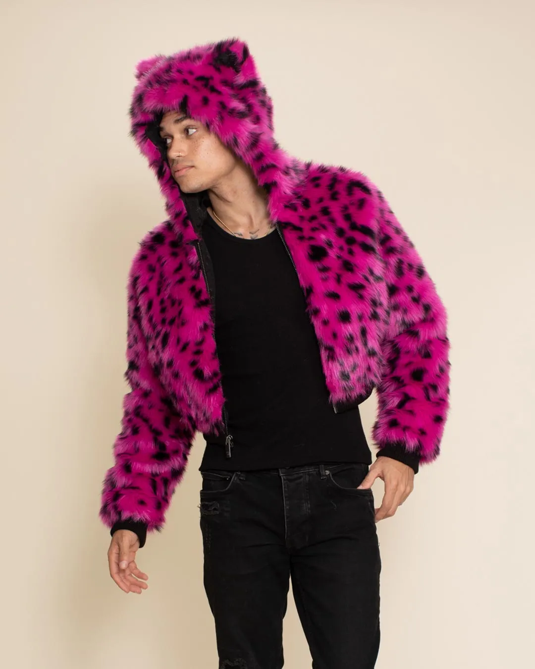 Pink Cheetah Classic Collector Edition Faux Fur Cropped Jacket | Men's