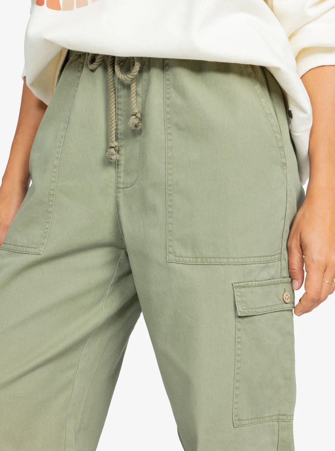 Precious High Waist Cargo Pants - Deep Lichen Green