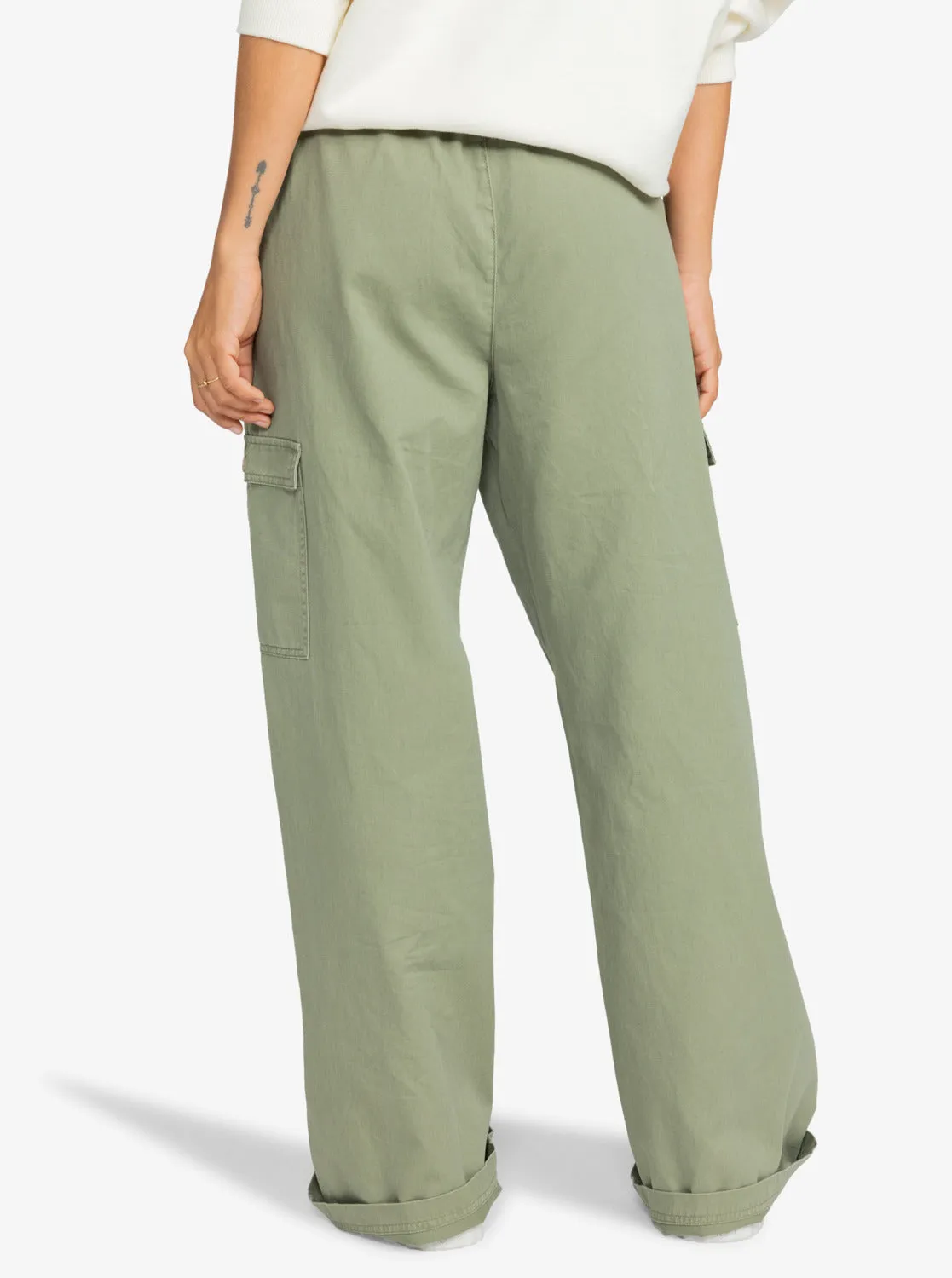 Precious High Waist Cargo Pants - Deep Lichen Green