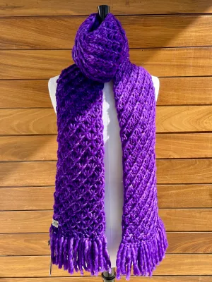 Purple Luxury Merino Wool Knit Scarf