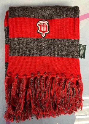 Red and Grey Knit Scarf