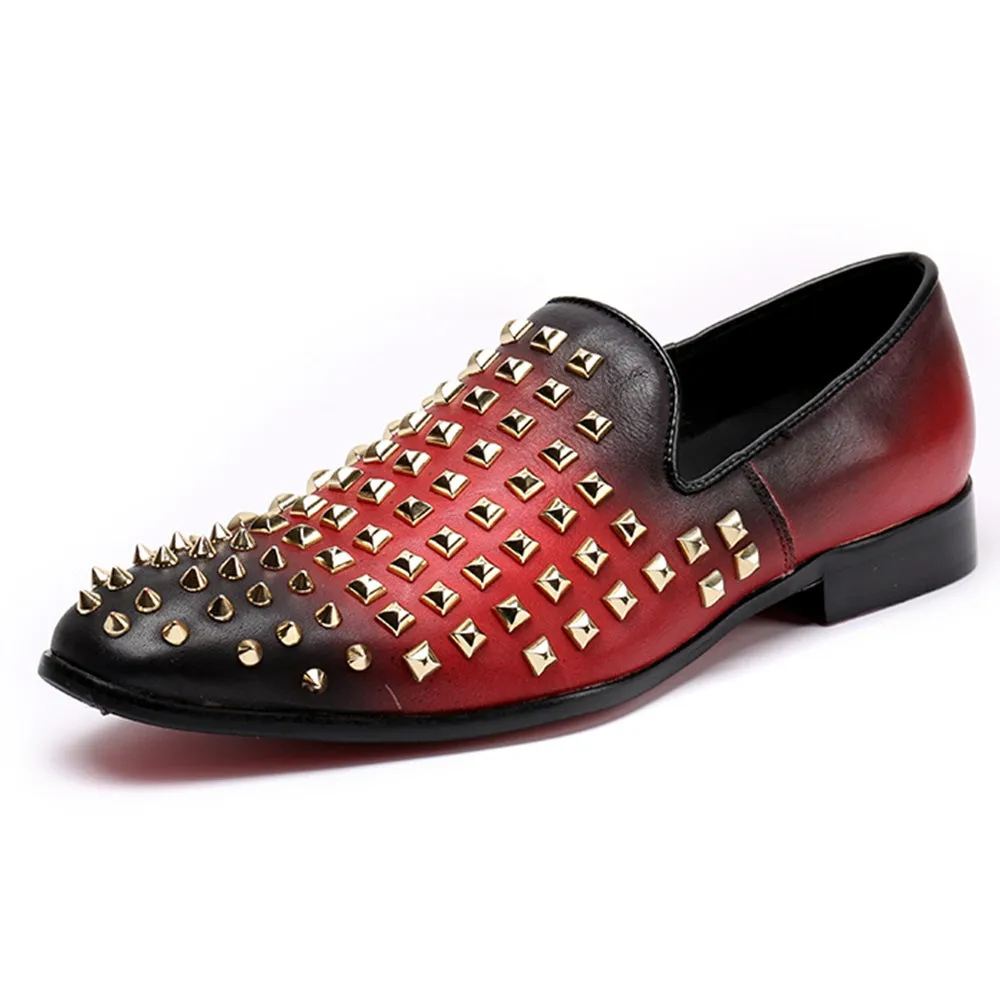 Red Men Slip On Loafer with Decoration