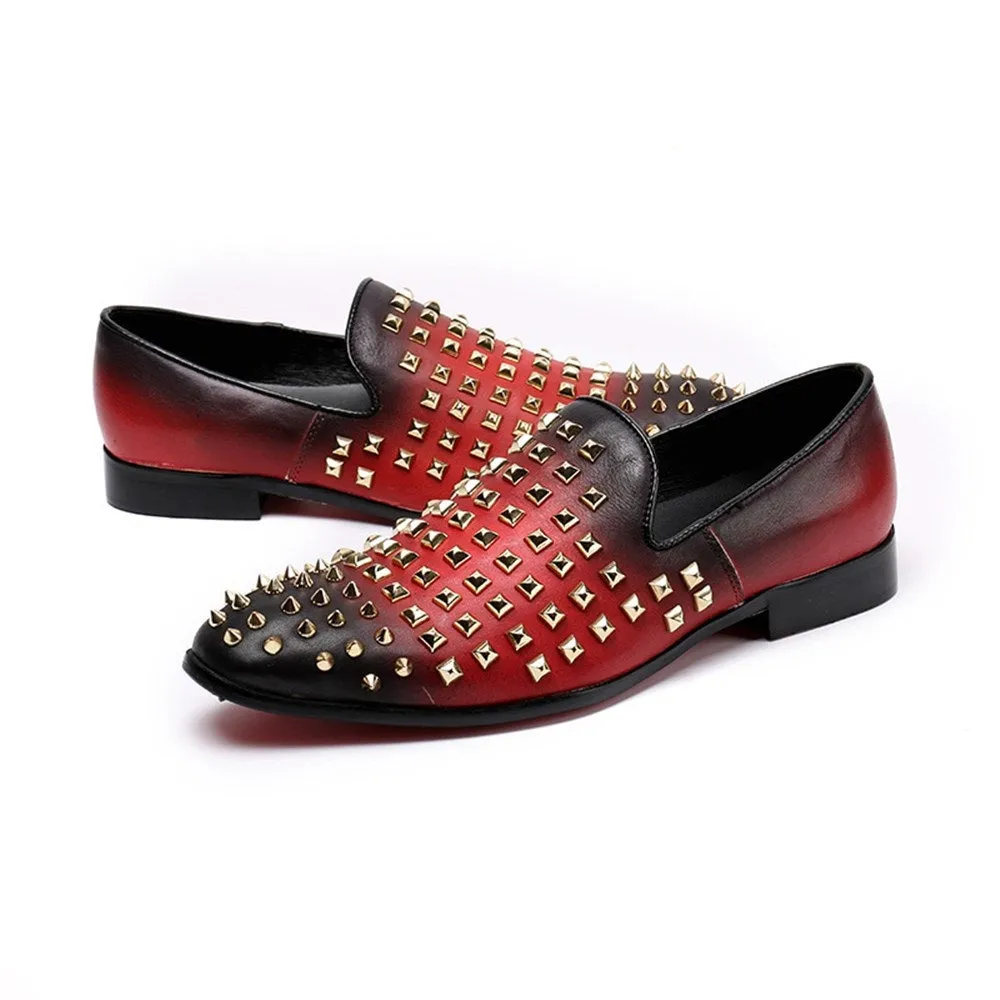 Red Men Slip On Loafer with Decoration