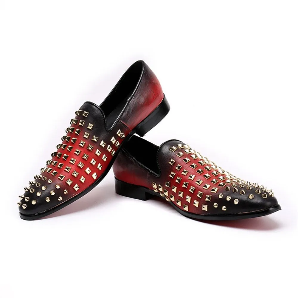 Red Men Slip On Loafer with Decoration