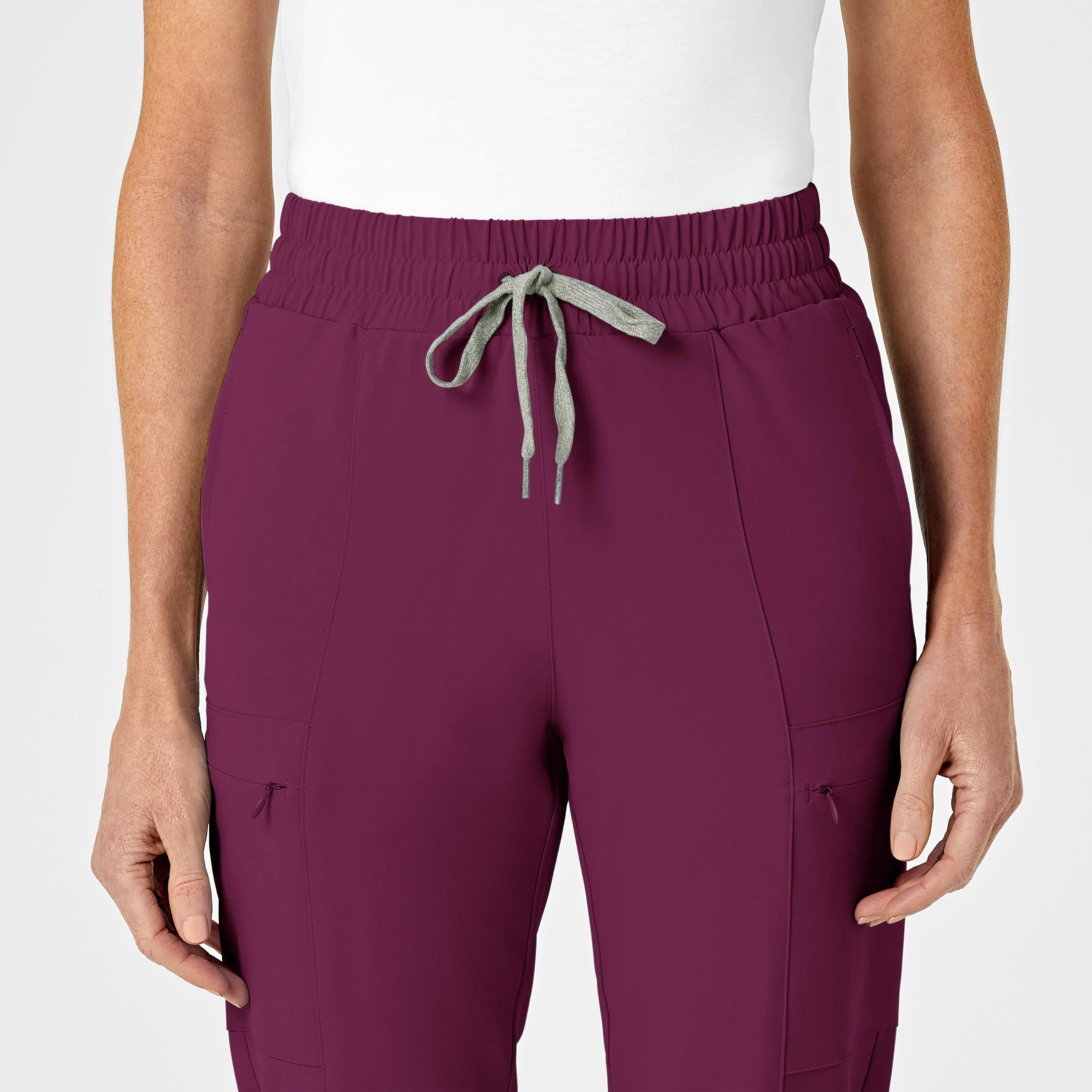 RENEW Women's High Waist Slim Leg Scrub Pant - Wine