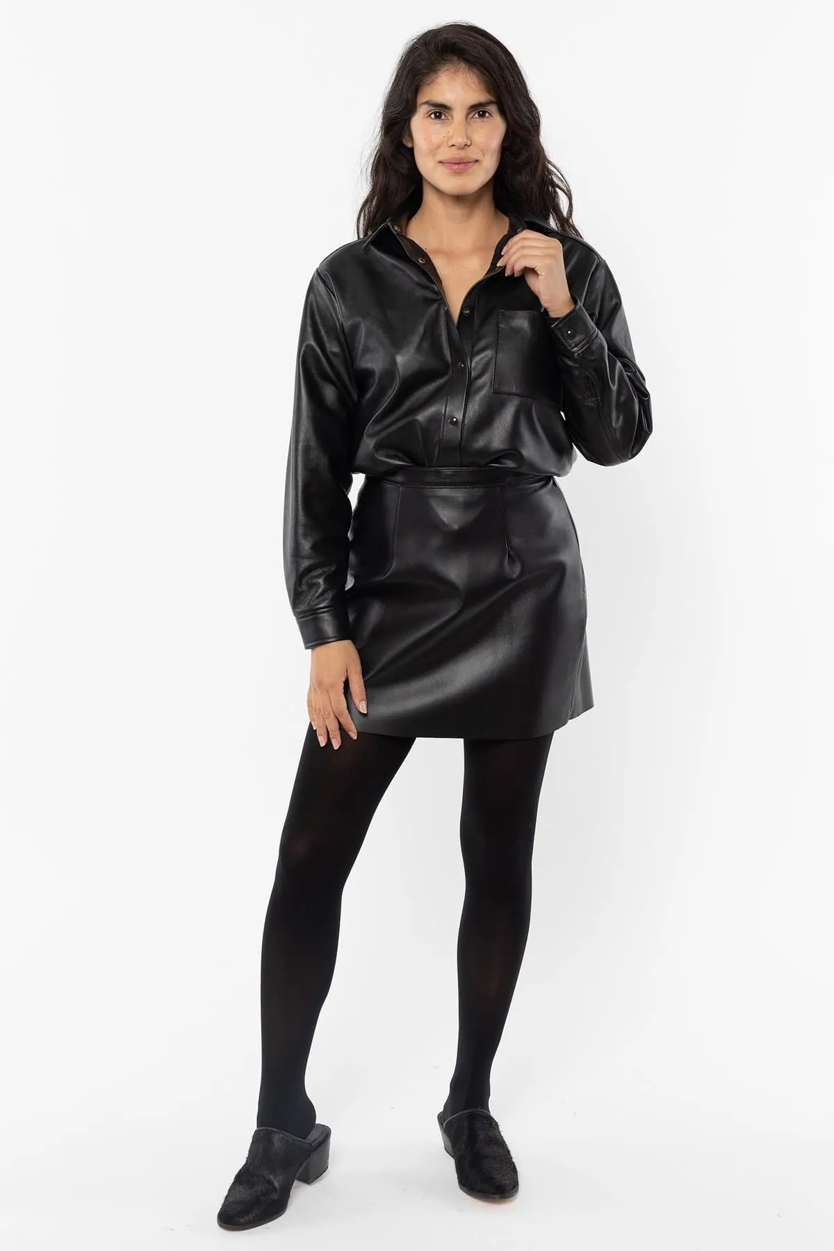 RLH3012 - Leather Mini Pencil Skirt