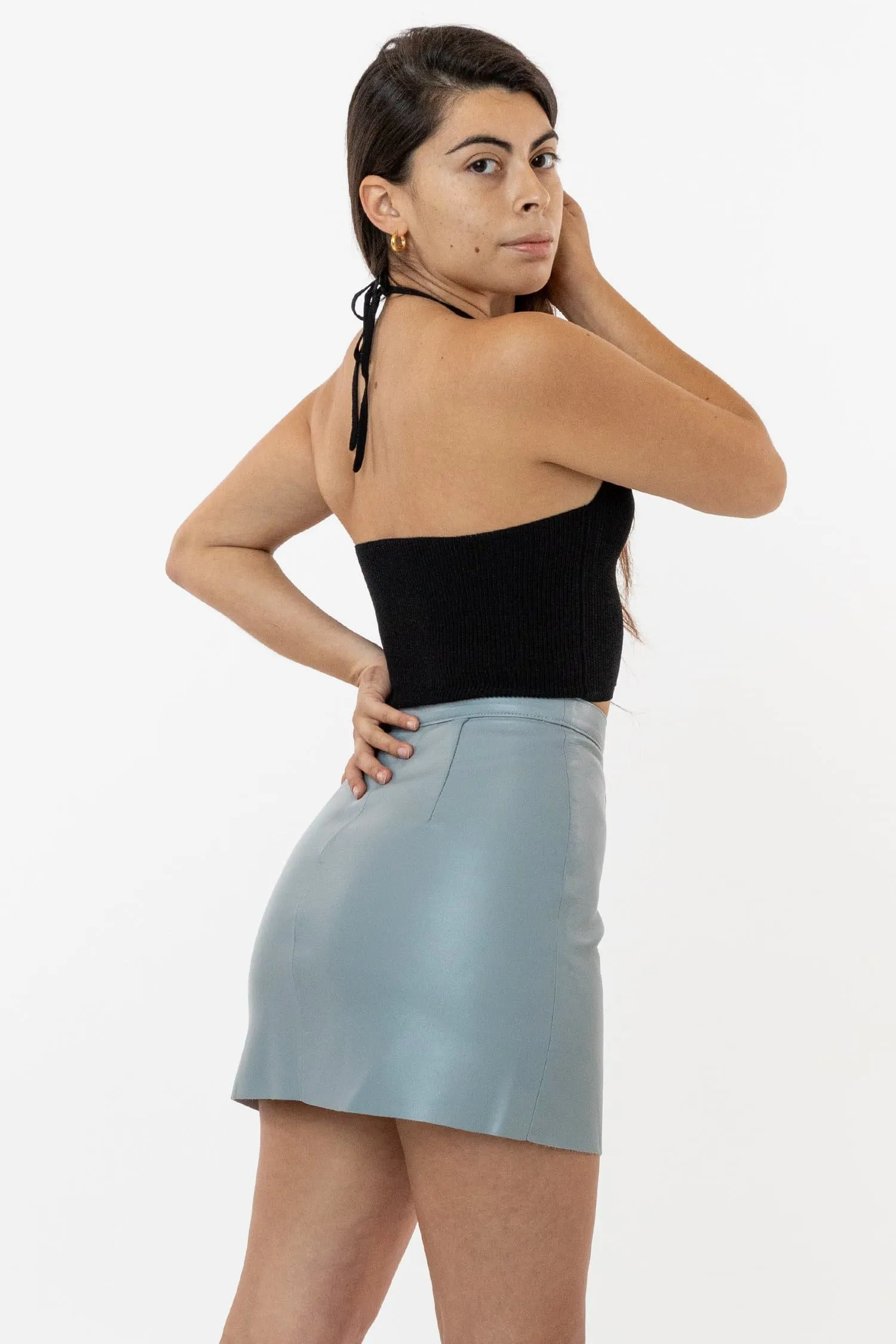 RLH3012 - Leather Mini Pencil Skirt