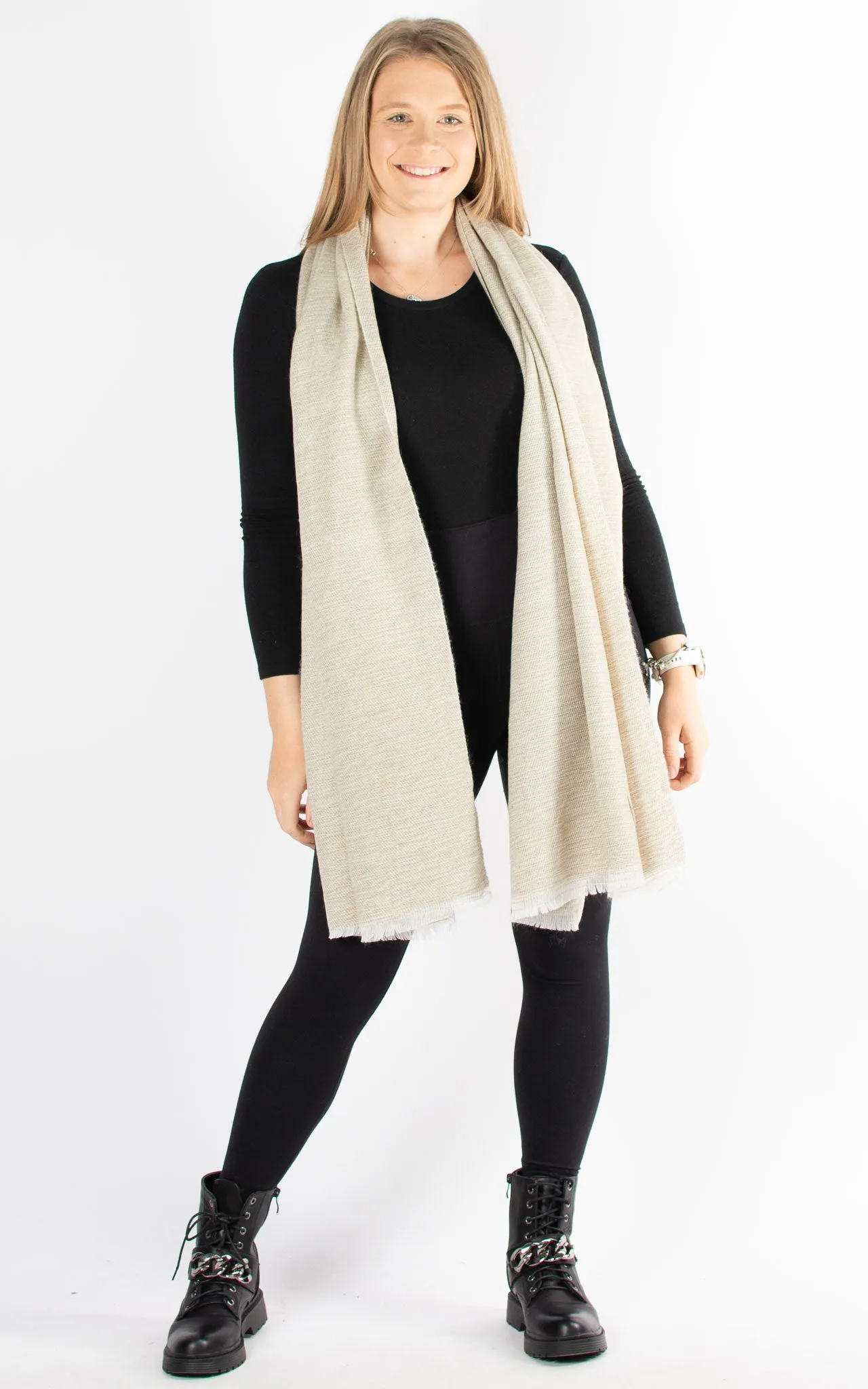 Scarf | Fine Knit | Beige