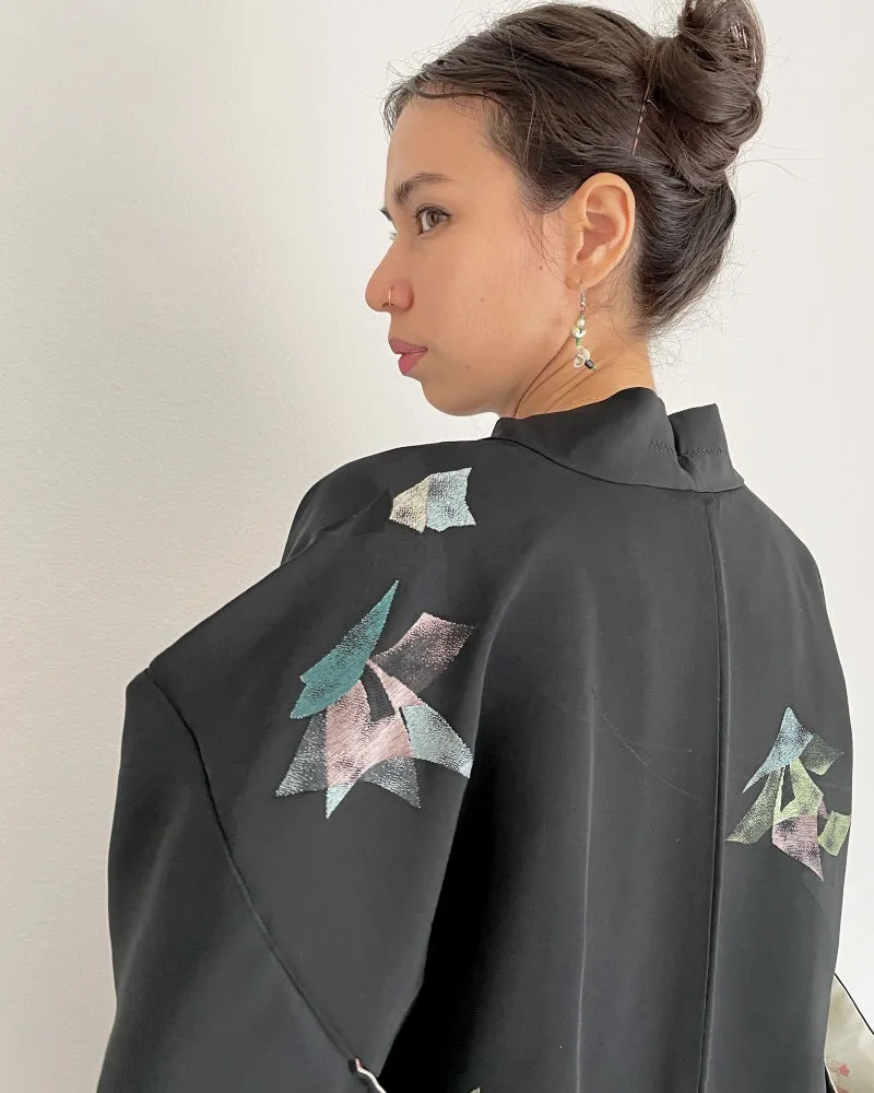 Shine in Black Haori Kimono Jacket