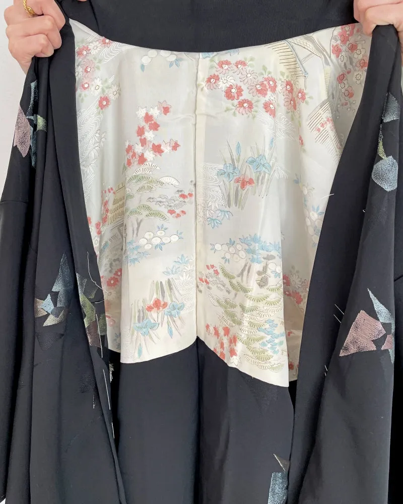 Shine in Black Haori Kimono Jacket