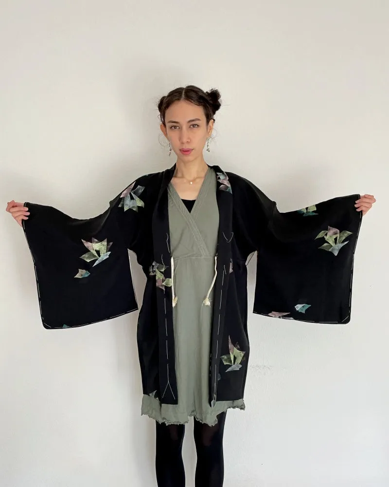 Shine in Black Haori Kimono Jacket