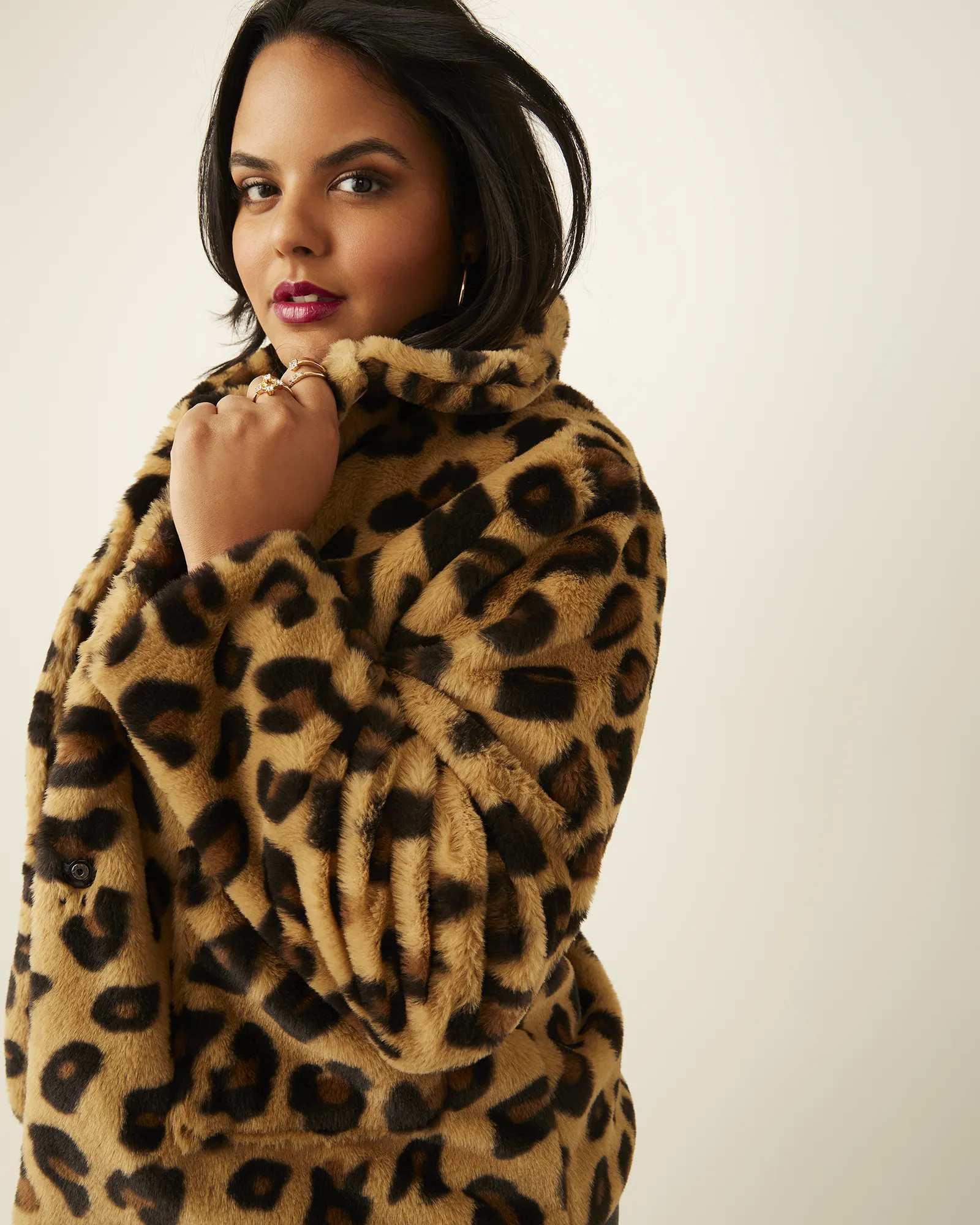 Sienna Faux-Fur Leopard Coat | Brown