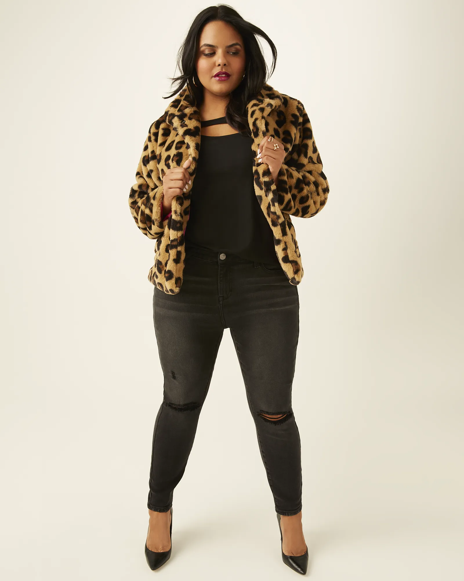 Sienna Faux-Fur Leopard Coat | Brown