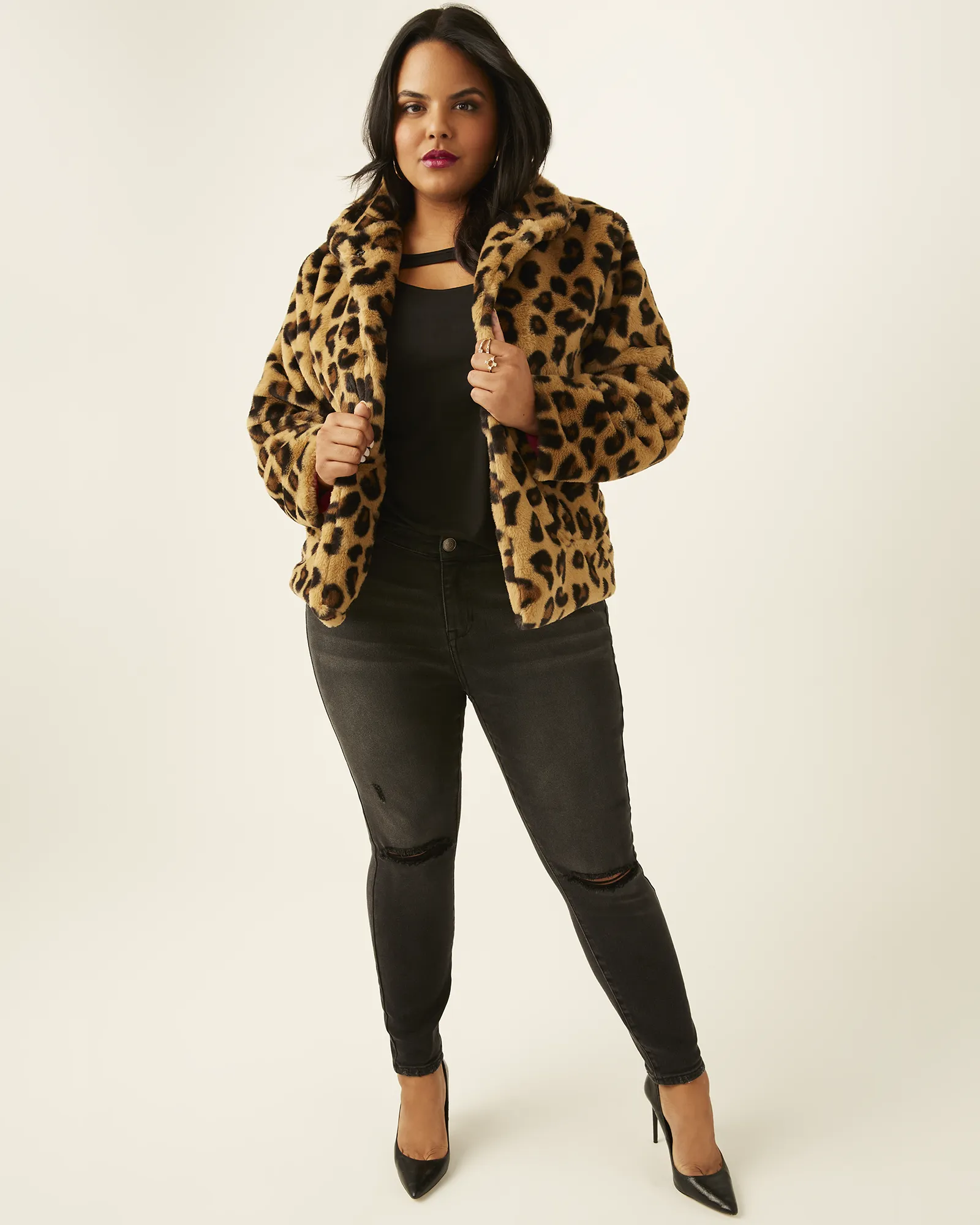 Sienna Faux-Fur Leopard Coat | Brown